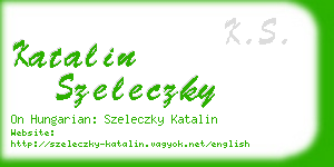 katalin szeleczky business card